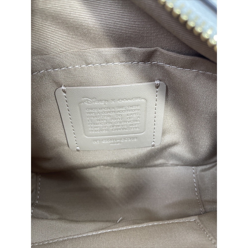 NWT COACH x DISNEY Mini Jamie 3 Villains Motif Leather Crossbody Bag Chalk/Gold - Picture 7 of 8